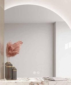 EUROO 36" Half Moon Wall Mirror, Anti-Fog Bathroom Mirror, Led Vanity Mirror with White/Warm Light, Backlit Decorative Mirror for Entryway, Explosion Proof (Color : White Light, Size : 40"_Left UNDE