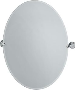 Gatco 4329LG Tiara Large Oval Wall Mirror, Chrome