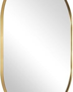 ANDY STAR Oval Gold Mirror, 20×33’’ Oval Brass Mirror Stainless Steel Metal Frame Mirror for Bathroom, Entryway, Living Room, Contemporary 1″ Deep Set Design Wall Mount Hangs Vertical or Horizontal ANDY STAR Oval Gold Mirror, 20x33’’ Oval Brass Mirror Stainless Steel Metal Frame Mirror for Bathroom, Entryway, Living Room, Contemporary 1" Deep Set Design Wall Mount Hangs Vertical or Horizontal