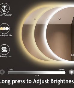 S·BAGNO 32’’ Round Led Bathroom Mirror with Lights, Backlit and Front Lighted, Wall-Mounted Vanity Mirror 3000K/4000K/6500K, Inside Bluetooth Speaker Anti-Fog Dimmable Smart Mirror 2