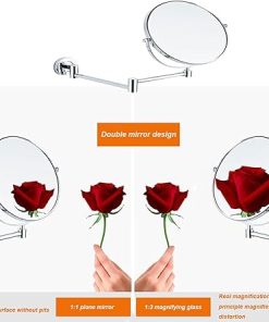 Makeup Mirror Wall Mounted Extra Long Arm, Magnifying Mirror Wall Mounted Adjustable, Cosmetic Vanity Mirror Magnification Double Sided, 360° Swivel Extend and Fold Bathroom Shaving Mirror ( Color : S 2