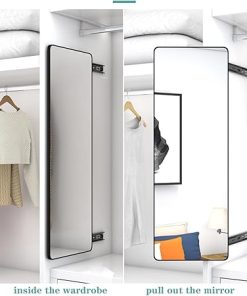 JEKKAH Fitting Mirror, Sliding Rail Folding Telescopic Dressing Mirror, Full-Length Mirror with Built-in Sliding Mirror(51.2 * 13.8 inches) 2
