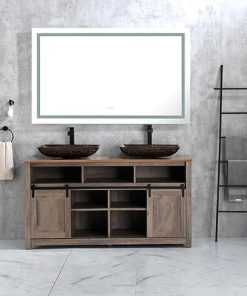 LED Bathroom Mirror, 72×30 Inch Vanity Mirror with Anti Fog Function, Smart Touch, Frameless Dimmable Wall Mounted Makeup Mirror for Home Farmhouse, White 2