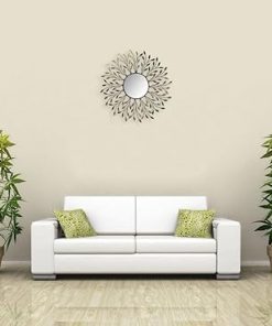 Lulu Decor, Decorative Metal Vine Wall Mirror, Frame Measures 25″, Round Beveled Mirror 9”, Perfect for Housewarming Gift(L72LM) 2