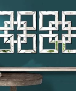 2 Pack Silver Mirrored Square Wall-Mounted Mirrors Modern Glam Accent Decor for Home 2 Pack Silver Mirrored Square Wall-Mounted Mirrors Modern Glam Accent Decor for Home