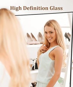Full Length Mirror with Stand, 71″ x 31″ Free Standing Mirror Full Length, Floor & Full Length Mirrors Aluminum Alloy Thin Frame, for Bedroom, Living/Dressing Room, Gym, Black 2