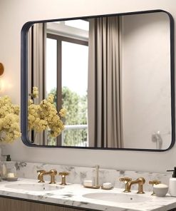 Bathroom Mirror, Black Mirror for Bathroom, Black Metal Framed Bathroom Mirror for Wall, 20 x 30 Inch Wall Mirror, Matte Black Bathroom Mirror, Wall Mounted Mirror Farmhouse 2