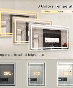 LUSPAZ Led Bathroom Mirror for Wall 36×72 inch with Front and Backlit Lights, Double LED Vanity Mirror with Lights, Anti-Fog, Shatter-Proof, Memory, Stepless Dimmable Wall Mirrors 2