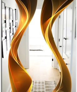 Designart 'Straight Pink Waves' Modern Wall Mirror - Frameless Mirrors, Large Wall Mirror, Rectangular Mirror, Decorative Mirrors, Bathroom Mirrors, Modern Wall Mirrors, 24x32 inches, Pink Mirror