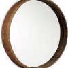 Kate and Laurel Boldmere Large Traditional Wood Windowpane Arch Mirror, 28×44, Rustic Brown and White 4