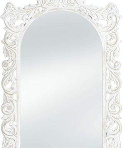 Accent Plus Grand Distressed White Wall Mirror 15×0.5×23” 2