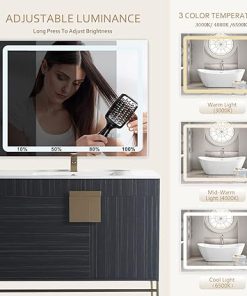 DURASPCAE 36 x 28 inch Led Lighted Bathroom Mirror Dimmable Vanity Wall Mirror Anti-Fog Memory Mirrors for Bathroom Vanity (Horizontal/Vertical) 2