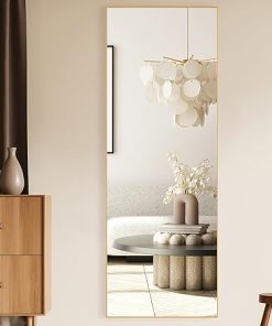 Gold Rectangle Mirror Full Length with Stand 21″ x 64″ Large Standing Floor Mirror Bedroom Full Body Dressing Mirror for Wall Living Room Wall Mounted Mirror for Home Decor 2