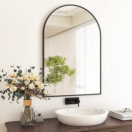 HARRITPURE 24″x36″ Arched Bathroom Mirror – Wall Mounted Mirror – Black Arch Mirror – Aluminum Alloy Frame Bathroom Mirror Living Room, Bedroom, Bathroom and Entryway 2 HARRITPURE 24"x36" Arched Bathroom Mirror - Wall Mounted Mirror - Black Arch Mirror - Aluminum Alloy Frame Bathroom Mirror Living Room, Bedroom, Bathroom and Entryway - Image 2