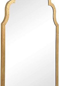 Moss + Fig Abbey Gold Arch Mirror | Arched Wall Mirror in Gold Leaf Finish (21 in. W x 37 in. H x 1 in. D Arch Top Mirror) 2