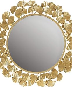 Martha Stewart Wall Décor Large Gingko Leaf Round Wall Mirror for Living Room, Iron Metal Plate Frame Antique Finish, Ready to Hang Bedroom Decoration, Eden, 30.5″, Gold Martha Stewart Wall Décor Large Gingko Leaf Round Wall Mirror for Living Room, Iron Metal Plate Frame Antique Finish, Ready to Hang Bedroom Decoration, Eden, 30.5", Gold