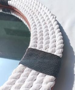 Large (18 Inches) Rope Wall Mirror Nautical Design Decorative Mirrors – Rope Accentuated Mirror Maritime Sailor’s Decor Gifts Bathroom Mirror (Full White), 46 cm (PCT-A-021-22-23-24-7) 2